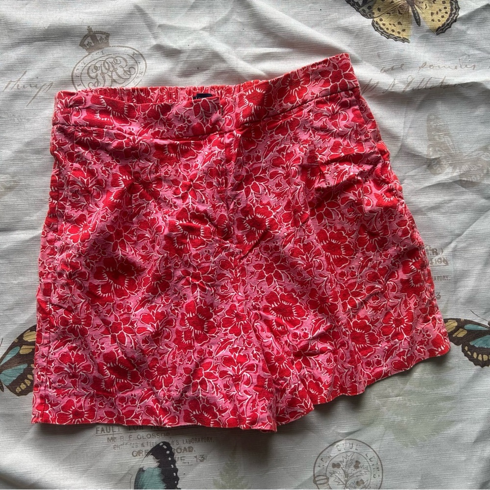 J. Crew Factoryβ Printed elastic-back linen-blend pleated short